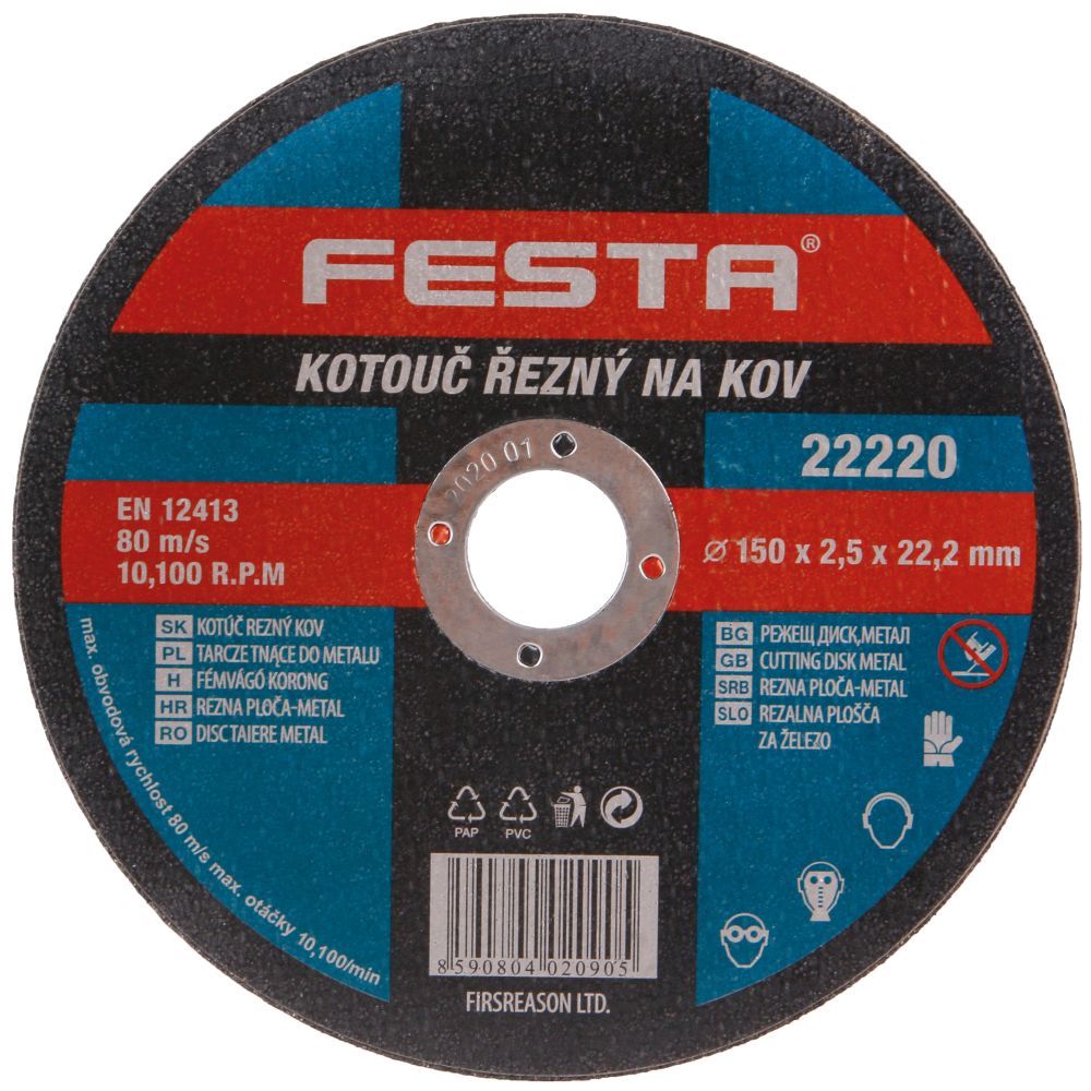 FESTA 22220 Kotouč řezný FESTA, 150 x 2,5mm, ocel