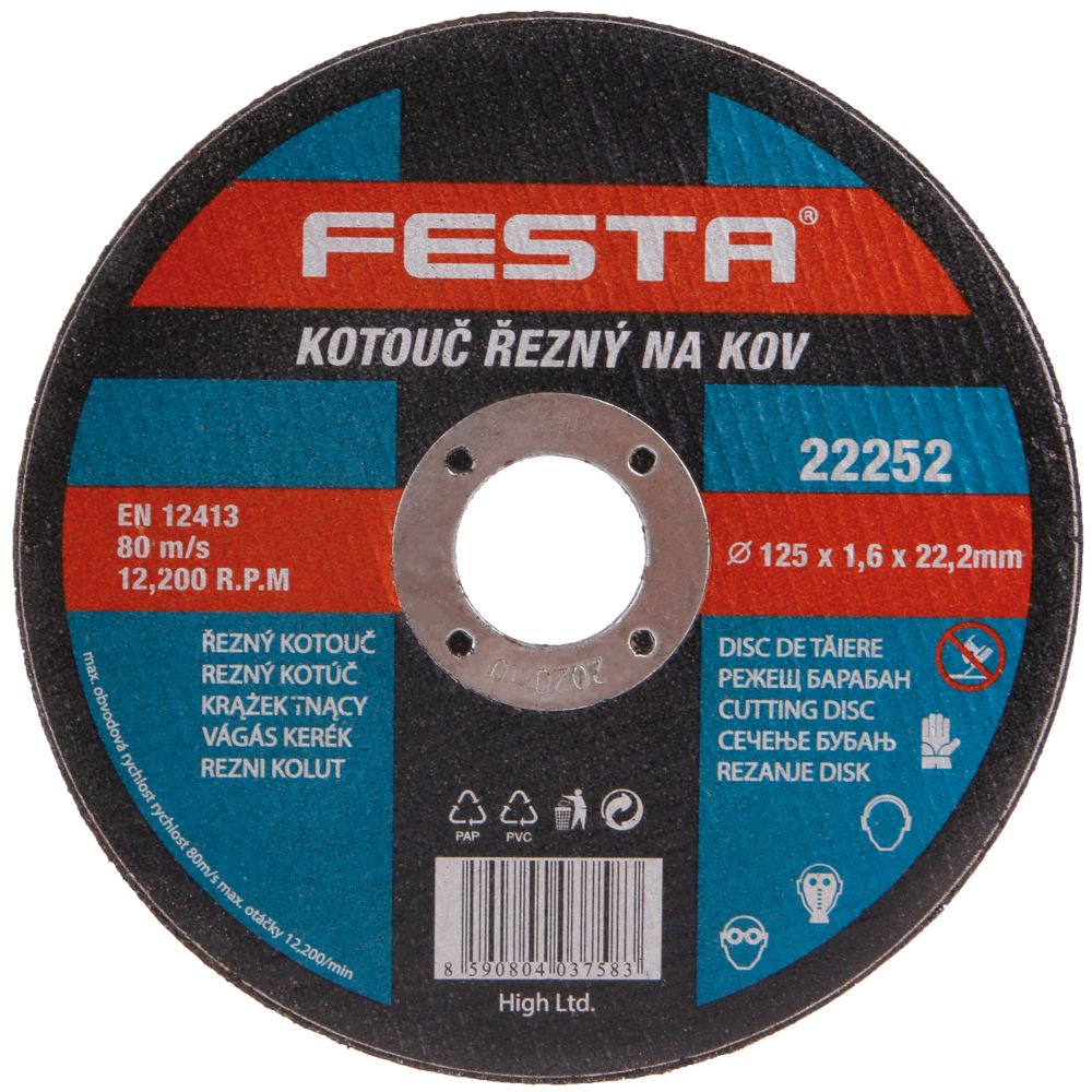 FESTA 22252 Kotouč řezný FESTA, 125 x 1,6mm, ocel