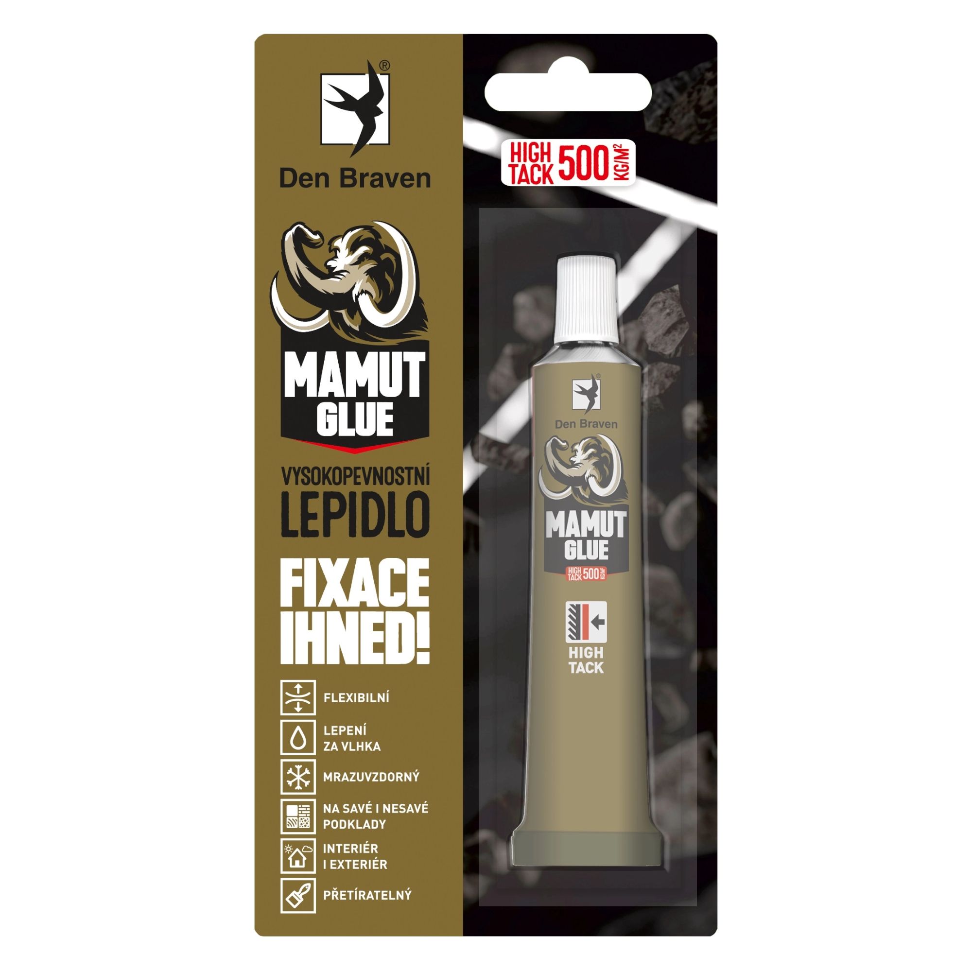 Lepidlo MAMUT GLUE High Tack, bílý, tuba 25ml, Den Braven