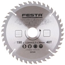 Kotou pilov, na devo, 190mm, 40 zub, 30/20mm, 3,2mm, TCT, FESTA